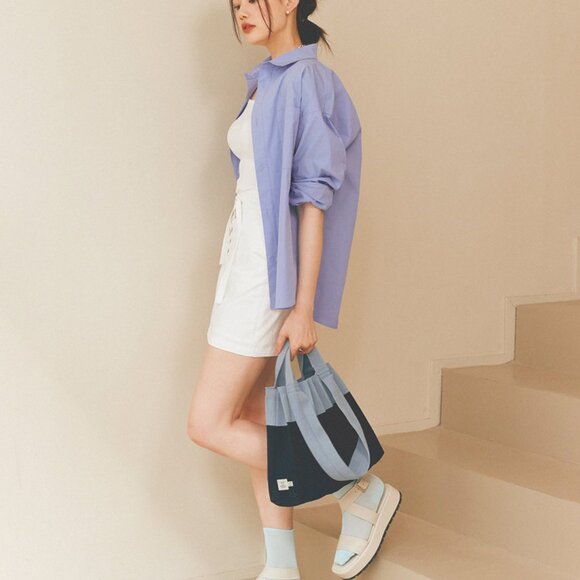 Pleats Mama 2Way Shopper Bag Navy - Picture 2 of 5